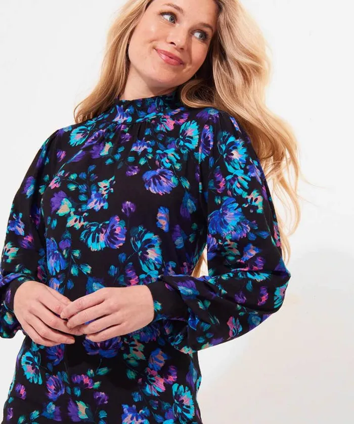 Joe Browns Tops Tunics and Blouses Women Melissa Jersey Print Top Black Joe Browns Tops Tunics and Blouses Women Melissa Jersey Print Top Black