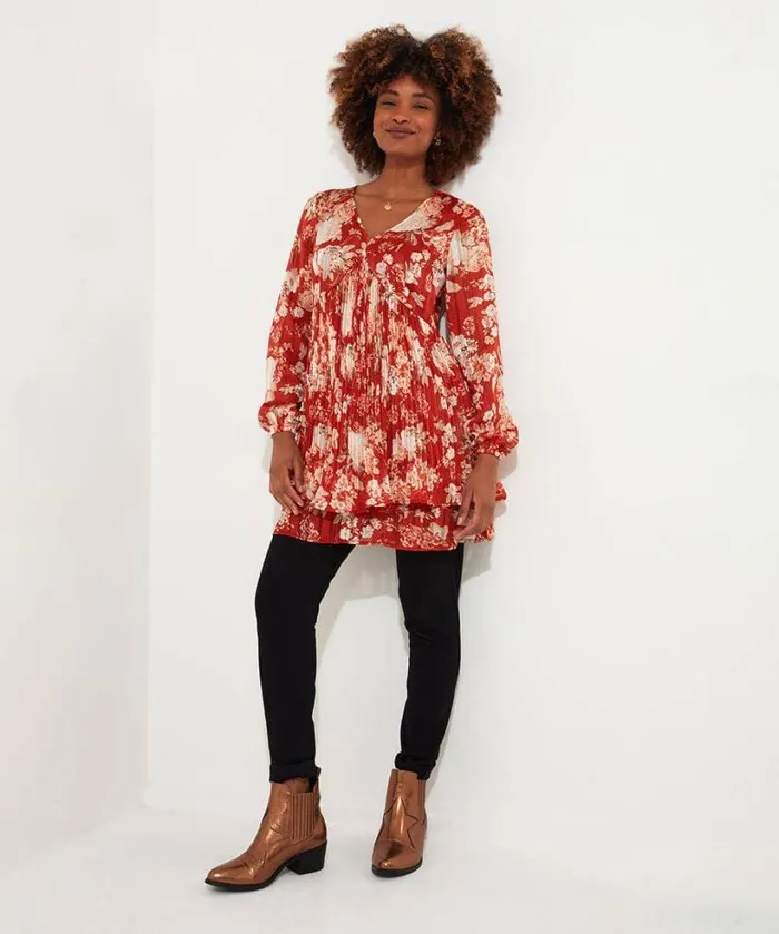 Joe Browns Tops Tunics and Blouses Women Perfectly Plisse Tunic Burnt Orange Joe Browns Tops Tunics and Blouses Women Perfectly Plisse Tunic Burnt Orange