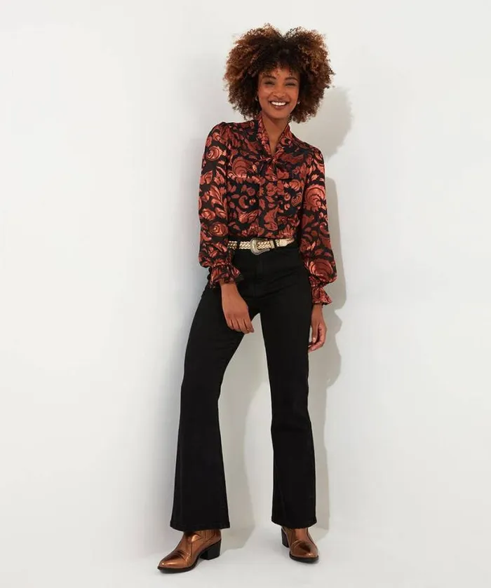 Joe Browns Tops Tunics and Blouses Women Sophia Tie Neck Blouse Black Joe Browns Tops Tunics and Blouses Women Sophia Tie Neck Blouse Black