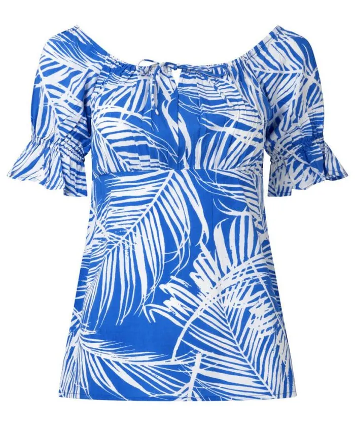 Joe Browns Tops Tunics and Blouses Women Summer Blues Printed Top Blue