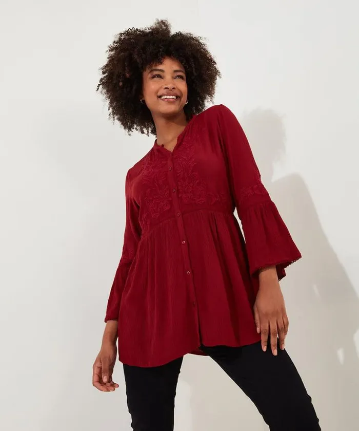 Joe Browns Tops Tunics and Blouses Women Truly Remarkable Embroidered Blouse Berry
