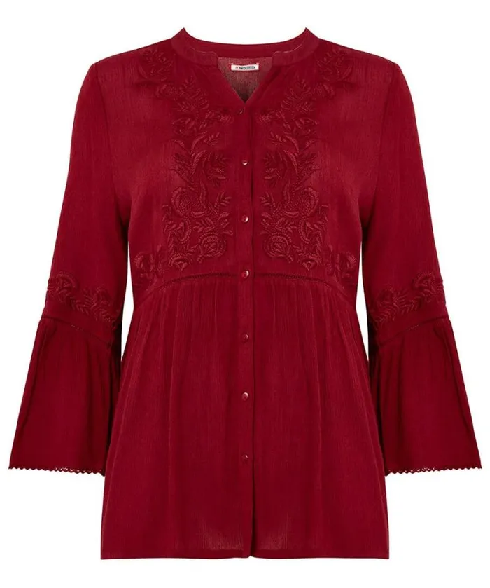 Joe Browns Tops Tunics and Blouses Women Truly Remarkable Embroidered Blouse Berry Joe Browns Tops Tunics and Blouses Women Truly Remarkable Embroidered Blouse Berry