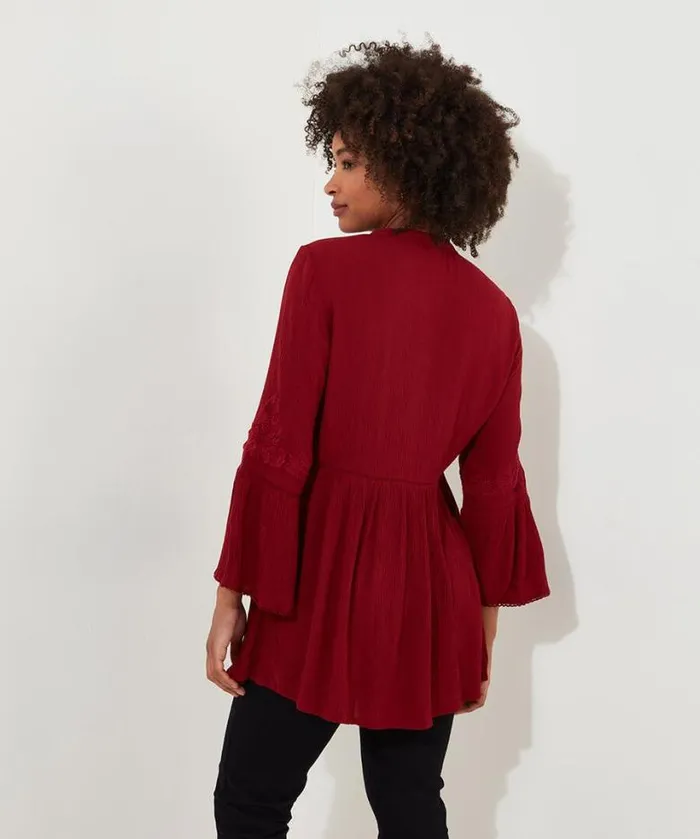 Joe Browns Tops Tunics and Blouses Women Truly Remarkable Embroidered Blouse Berry Joe Browns Tops Tunics and Blouses Women Truly Remarkable Embroidered Blouse Berry