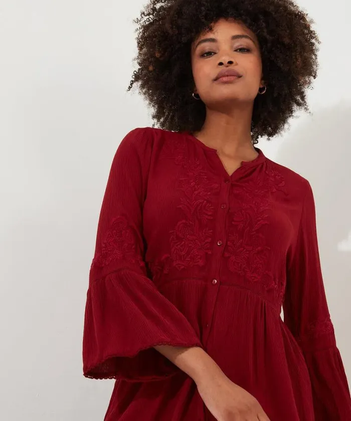 Joe Browns Tops Tunics and Blouses Women Truly Remarkable Embroidered Blouse Berry Joe Browns Tops Tunics and Blouses Women Truly Remarkable Embroidered Blouse Berry