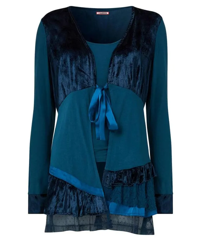 Joe Browns Tops Tunics and Blouses Women Valerie Velour Cutabout Top Teal Joe Browns Tops Tunics and Blouses Women Valerie Velour Cutabout Top Teal