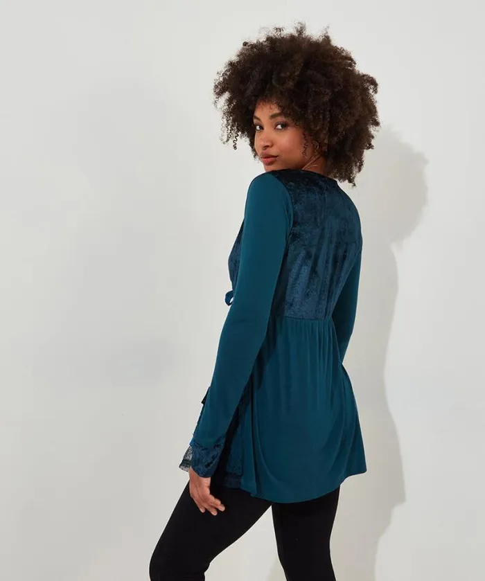 Joe Browns Tops Tunics and Blouses Women Valerie Velour Cutabout Top Teal Joe Browns Tops Tunics and Blouses Women Valerie Velour Cutabout Top Teal