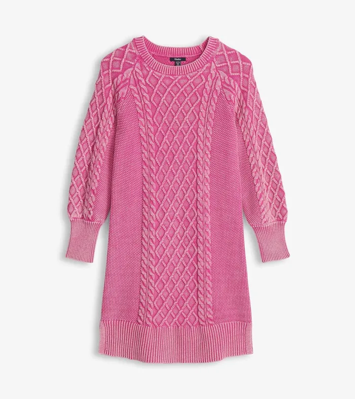 Juliet Cable Knit Dress 8211 Raspberry Pink Hatley