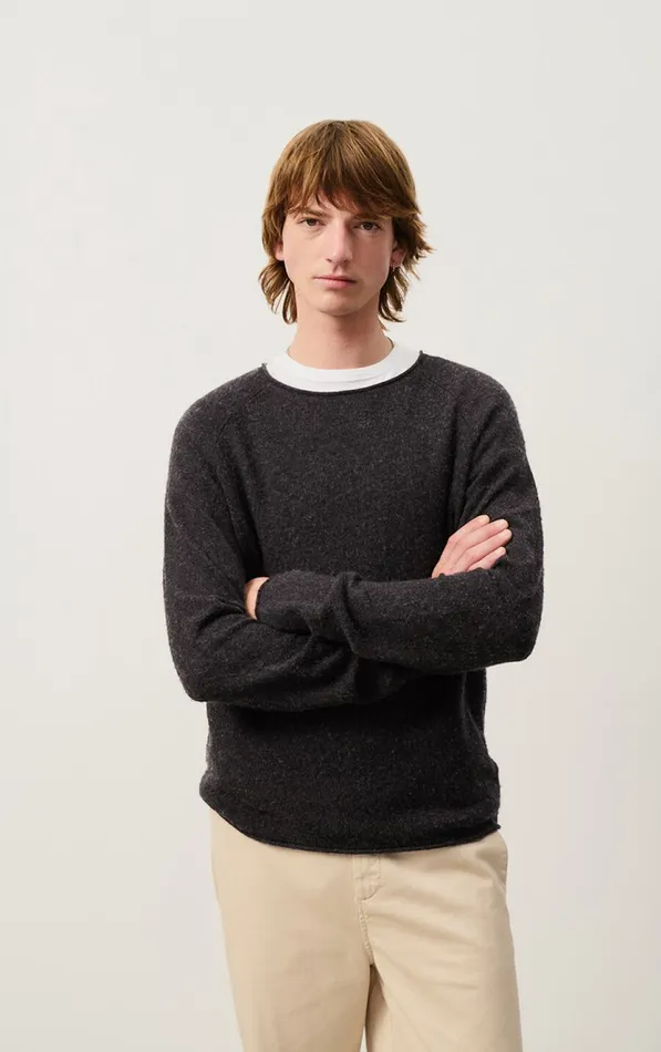 Jumper Docatown Charcoal Melange Men American Vintage Jumpers and Cardigans