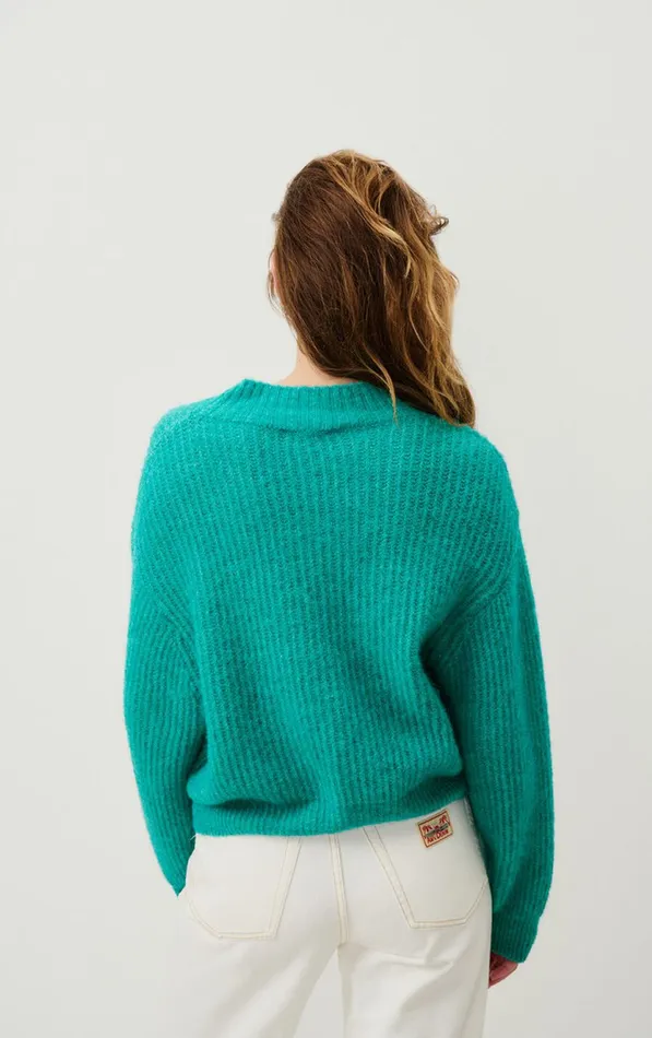 Jumper East Melange Duck Blue Women American Vintage Jumpers and Cardigans Jumper East Melange Duck Blue Women American Vintage Jumpers and Cardigans