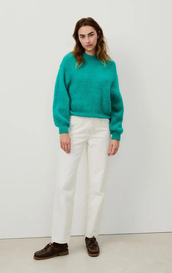 Jumper East Melange Duck Blue Women American Vintage Jumpers and Cardigans Jumper East Melange Duck Blue Women American Vintage Jumpers and Cardigans