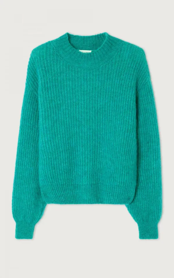 Jumper East Melange Duck Blue Women American Vintage Jumpers and Cardigans Jumper East Melange Duck Blue Women American Vintage Jumpers and Cardigans