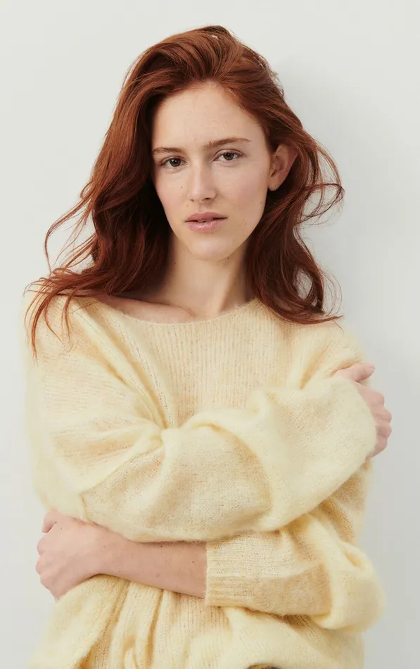 Jumper Yanbay Melange Ecru Women American Vintage Jumpers and Cardigans Jumper Yanbay Melange Ecru Women American Vintage Jumpers and Cardigans