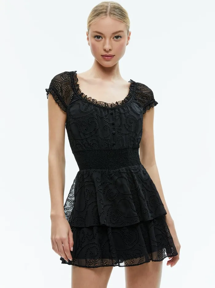 Jumpsuits Rompers Women Alice Olivia Gracie Ruffle Romper Black