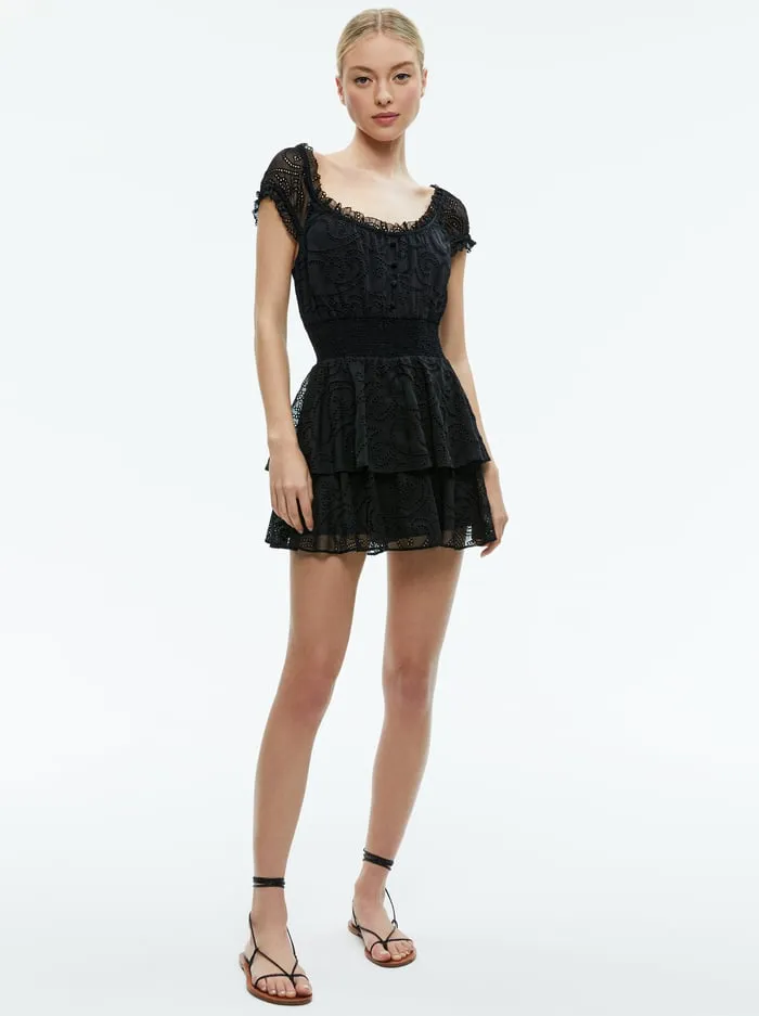 Jumpsuits Rompers Women Alice Olivia Gracie Ruffle Romper Black