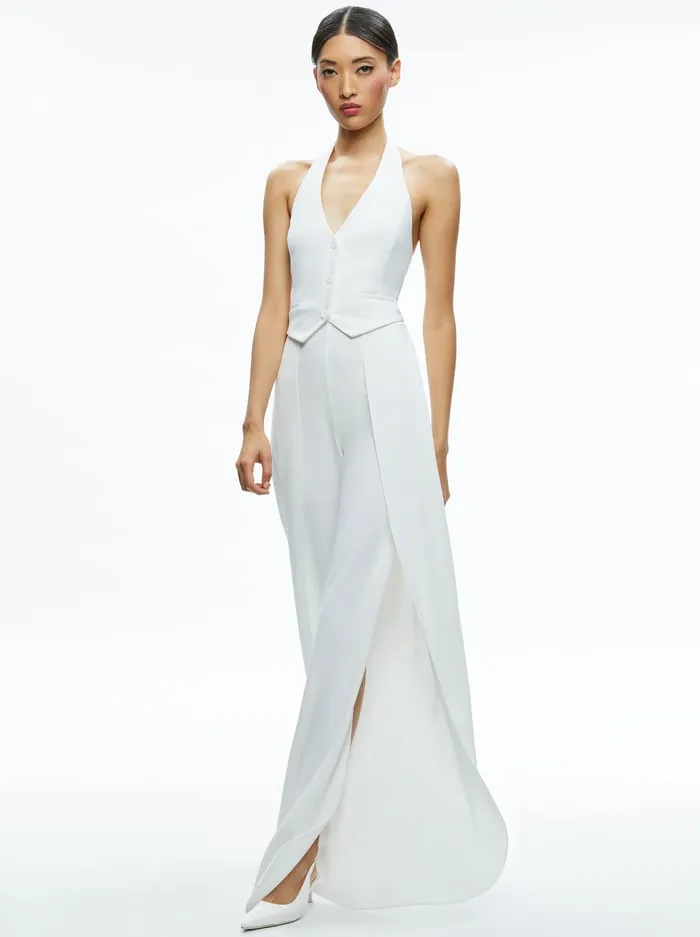 Jumpsuits Rompers Women Alice Olivia Robin Halterneck Vest Jumpsuit Off White Jumpsuits Rompers Women Alice Olivia Robin Halterneck Vest Jumpsuit Off White