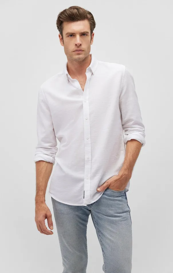 Ken ButtonUp Shirt In Antique White Men Mavi Jeans Shirts