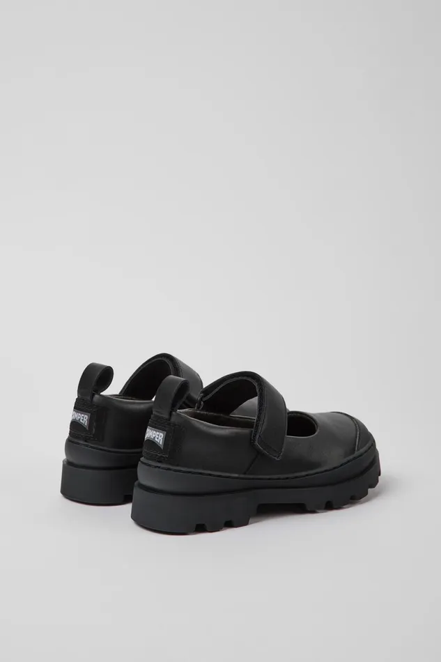 Kids Brutus Black Leather Mary Jane Shoes For Kids Camper Hook And Loop Kids Brutus Black Leather Mary Jane Shoes For Kids Camper Hook And Loop