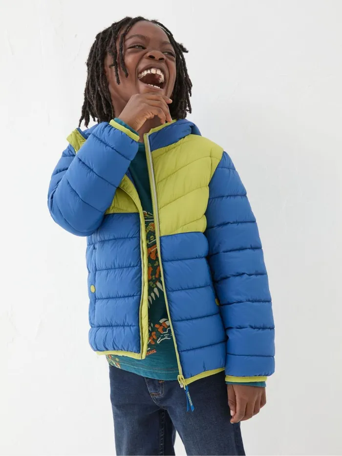 Kids Coats and Jackets Fat Face Harry Cobalt Blue Hooded Padded Jacket