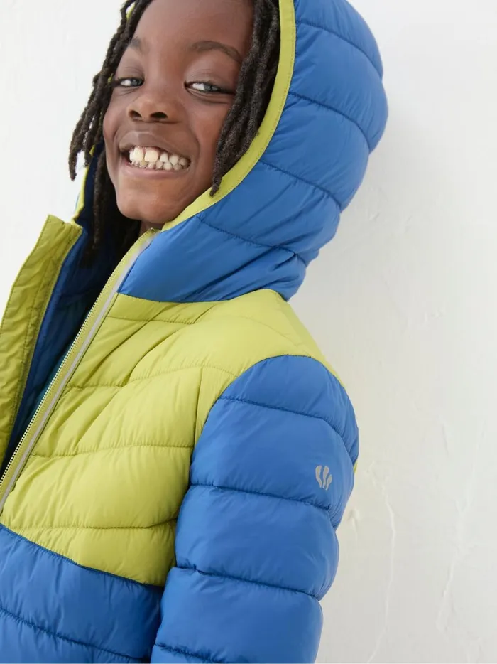Kids Coats and Jackets Fat Face Harry Cobalt Blue Hooded Padded Jacket