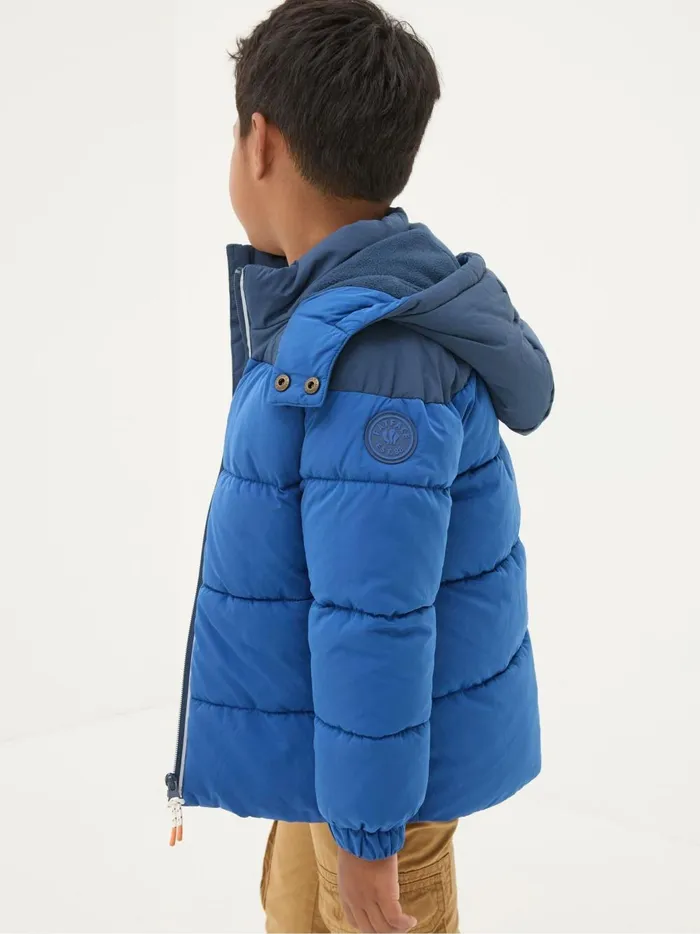 Kids Coats and Jackets Fat Face Milo Cobalt Blue Hooded Padded Jacket