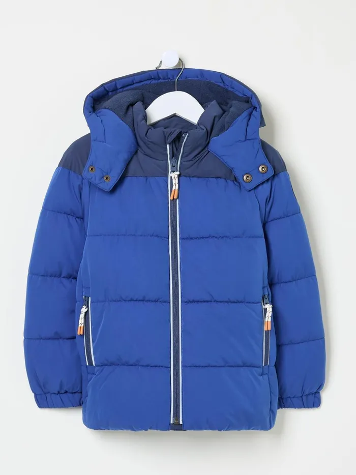 Kids Coats and Jackets Fat Face Milo Cobalt Blue Hooded Padded Jacket