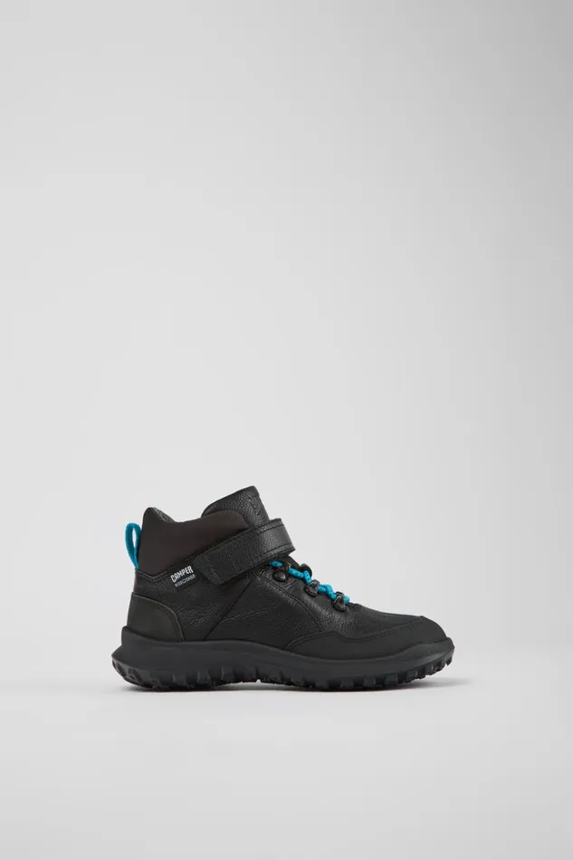 Kids CRCLR Black Leather And Textile Ankle Boots For Kids Camper Boots Kids CRCLR Black Leather And Textile Ankle Boots For Kids Camper Boots
