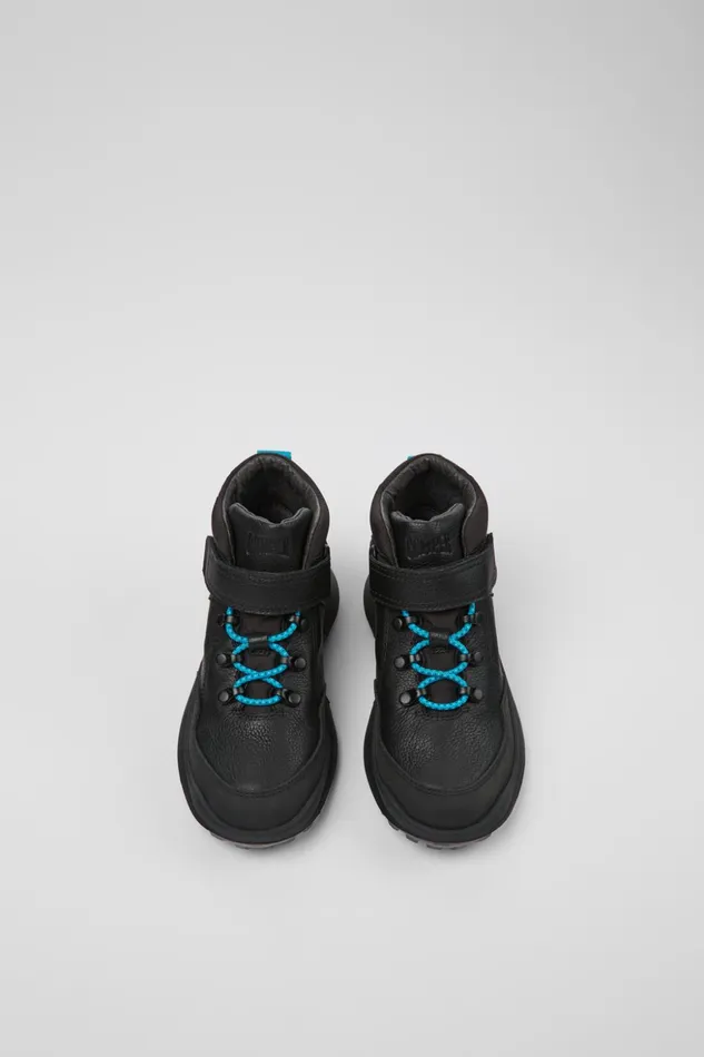 Kids CRCLR Black Leather And Textile Ankle Boots For Kids Camper Boots Kids CRCLR Black Leather And Textile Ankle Boots For Kids Camper Boots