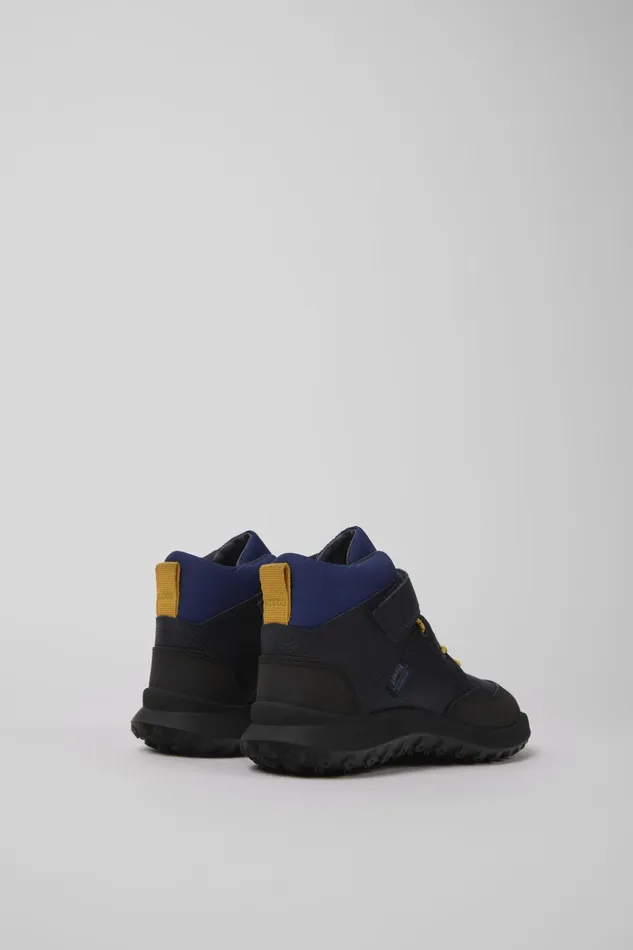 Kids CRCLR PrimaLoft Blue Leather And Textile Ankle Boots Camper Boots Kids CRCLR PrimaLoft Blue Leather And Textile Ankle Boots Camper Boots