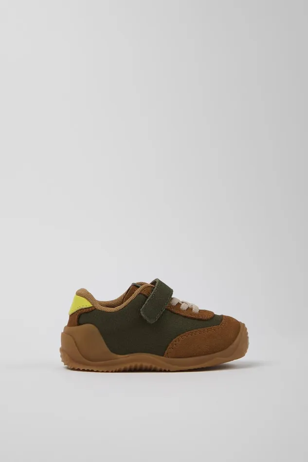 Kids Dadda Green Textile And Nubuck Sneakers For Kids Camper Sneakers