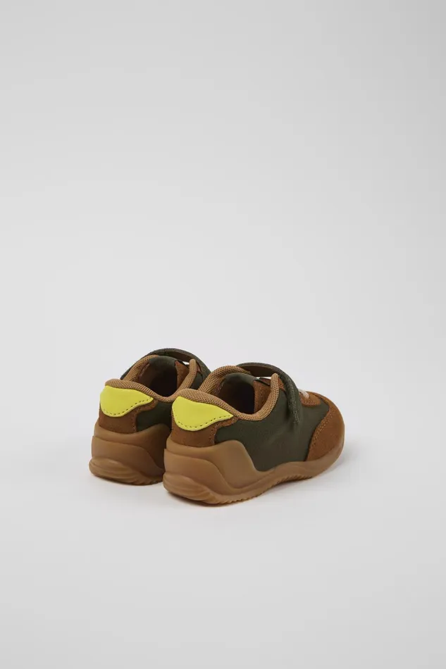 Kids Dadda Green Textile And Nubuck Sneakers For Kids Camper Sneakers