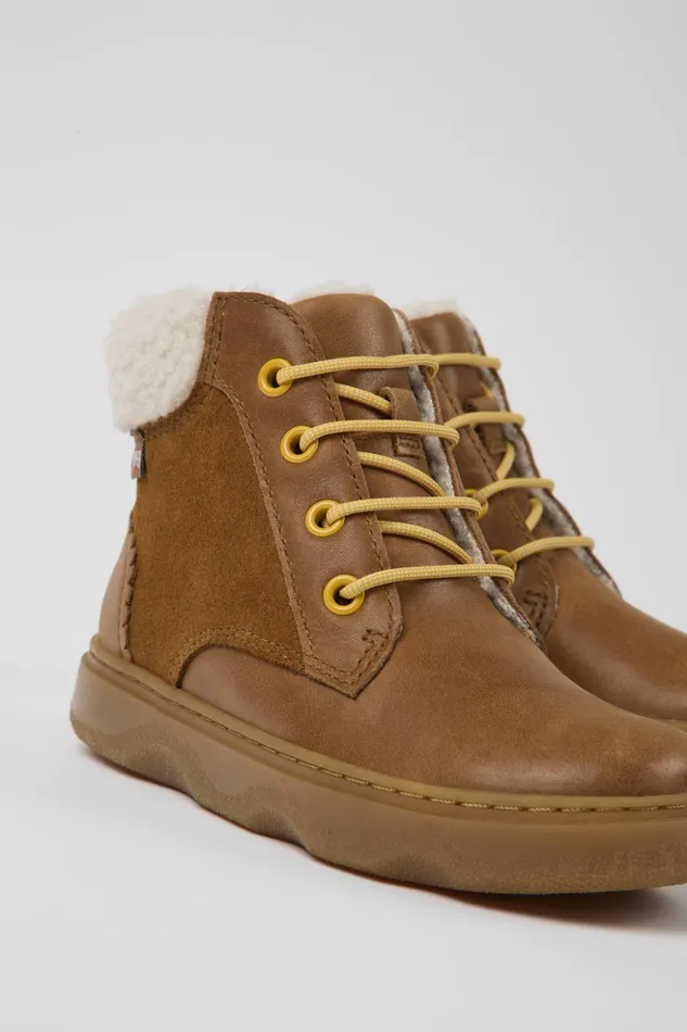 Kids Kiddo Brown Leather Boots Camper Boots