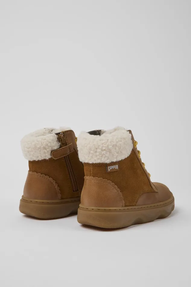 Kids Kiddo Brown Leather Boots Camper Boots Kids Kiddo Brown Leather Boots Camper Boots
