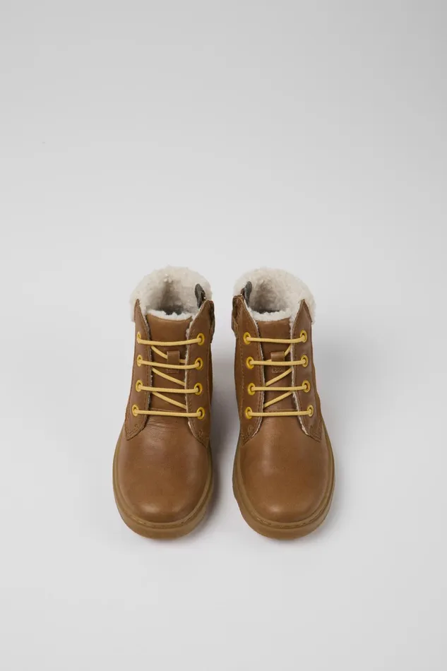 Kids Kiddo Brown Leather Boots Camper Boots Kids Kiddo Brown Leather Boots Camper Boots