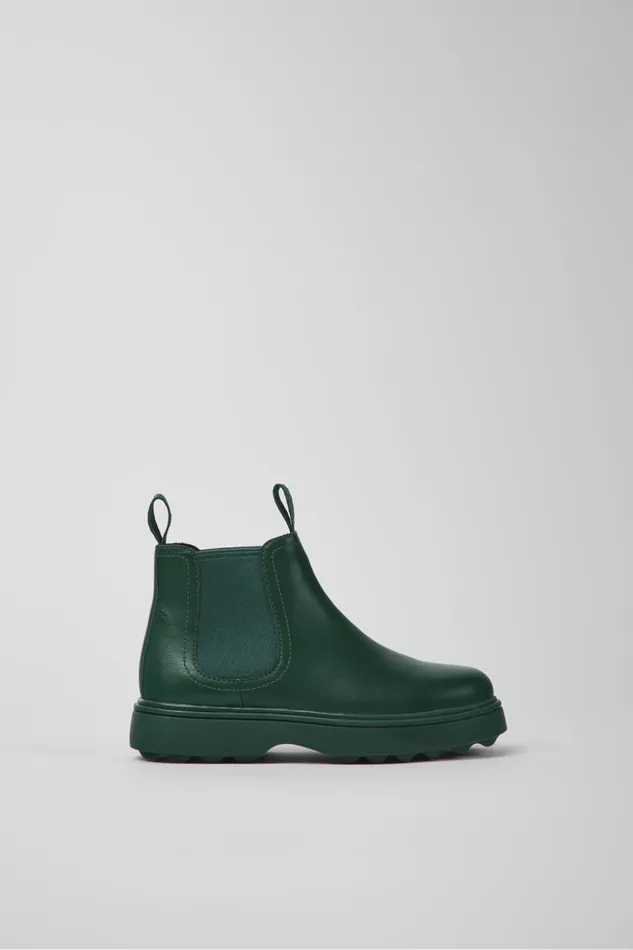 Kids Norte Green Leather Chelsea Boots For Kids Camper Boots Kids Norte Green Leather Chelsea Boots For Kids Camper Boots