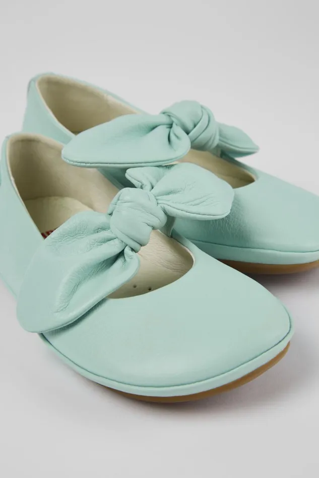 Kids Right Blue Leather Mary Jane Camper Ballerinas