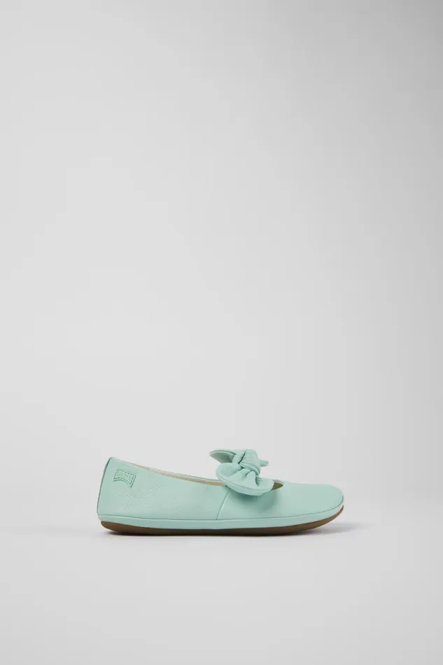 Kids Right Blue Leather Mary Jane Camper Ballerinas
