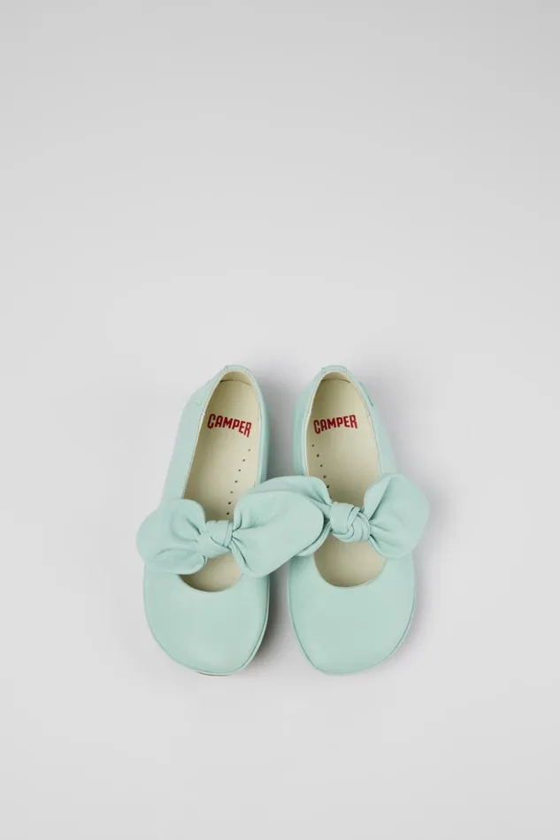 Kids Right Blue Leather Mary Jane Camper Ballerinas