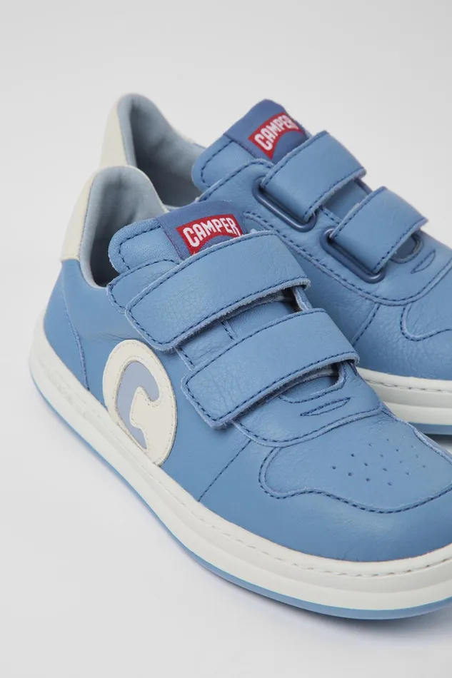 Kids Runner Blue Leather Sneakers For Kids Camper Sneakers