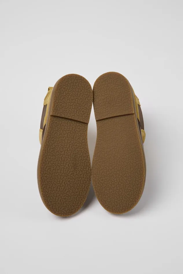 Kids Savina Brown Nubuck And Leather Ankle Boots For Kids Camper Boots