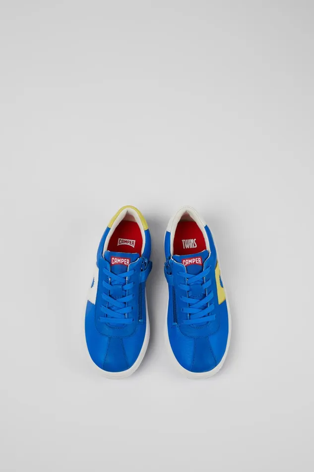 Kids Twins Blue Leather Sneaker Camper Sneakers