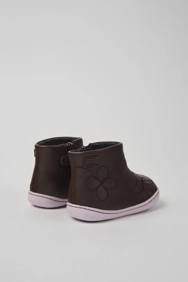 Kids Twins Burgundy Leather Ankle Boot For Kids Camper Boots Kids Twins Burgundy Leather Ankle Boot For Kids Camper Boots