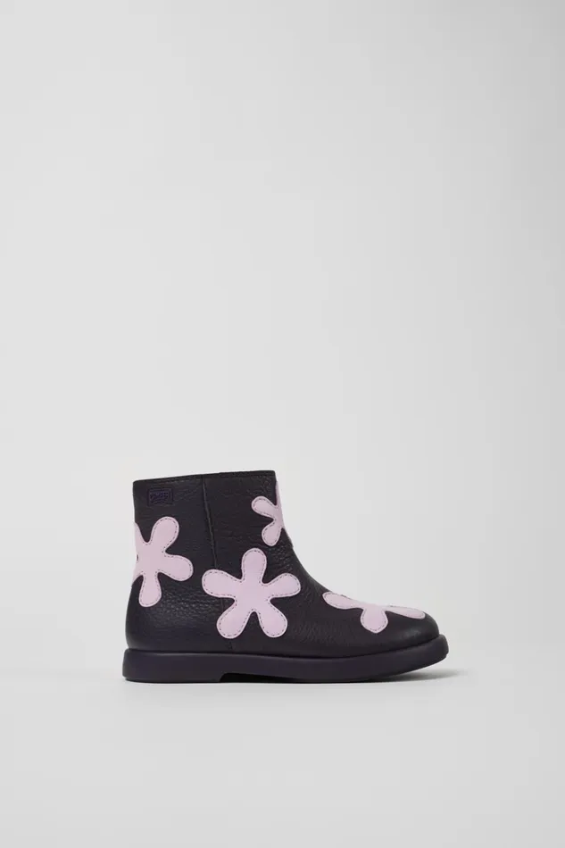 Kids Twins Purple Leather Boots For Kids Camper Boots Kids Twins Purple Leather Boots For Kids Camper Boots