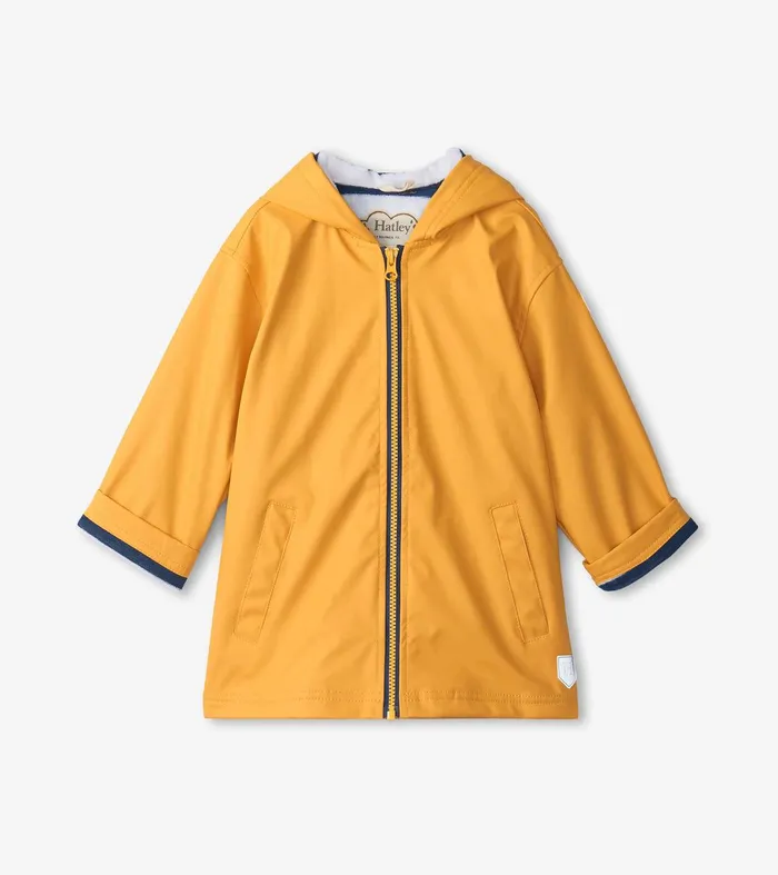 Kids Yellow ZipUp Rain Jacket Hatley