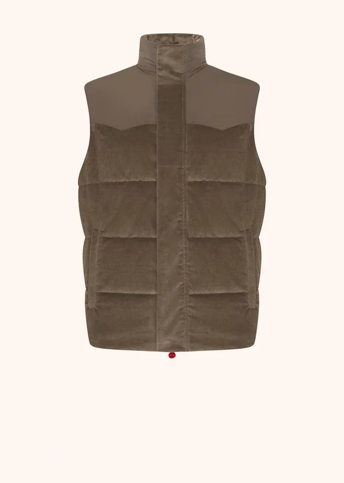 Kiton Outerwear VELVET SLEEVELESS DOWN JACKET 8211 Men