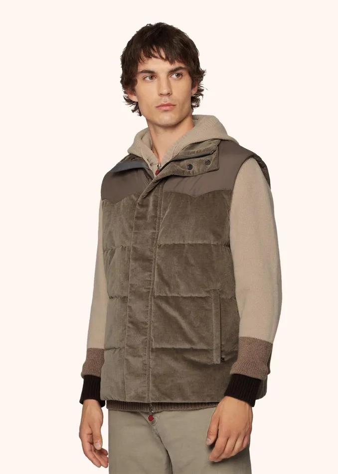 Kiton Outerwear VELVET SLEEVELESS DOWN JACKET 8211 Men Kiton Outerwear VELVET SLEEVELESS DOWN JACKET 8211 Men