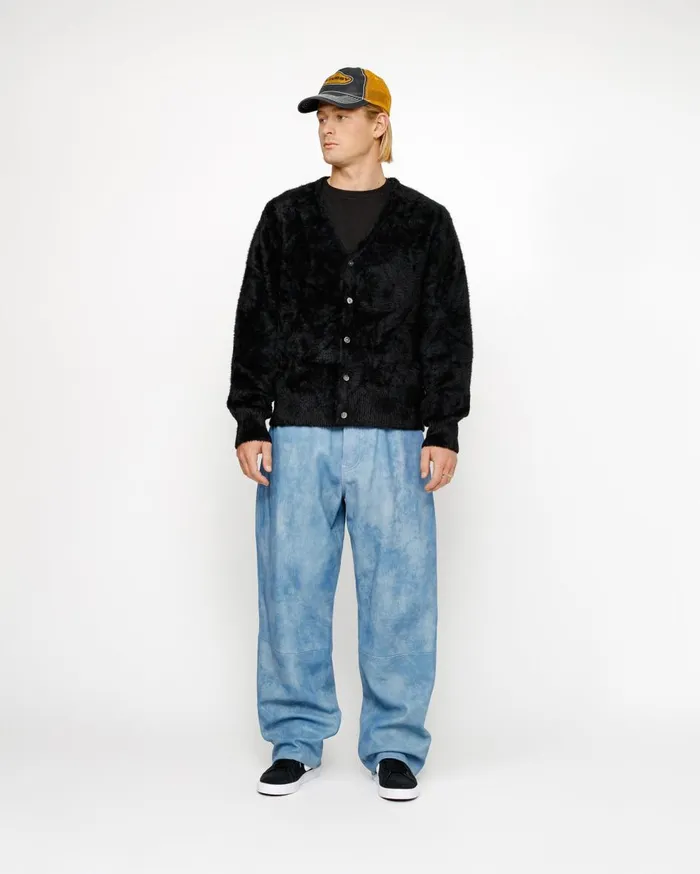 Knits MenWomen Stussy SHAGGY CARDIGAN Black