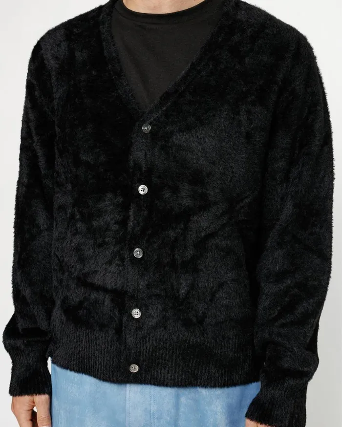 Knits MenWomen Stussy SHAGGY CARDIGAN Black