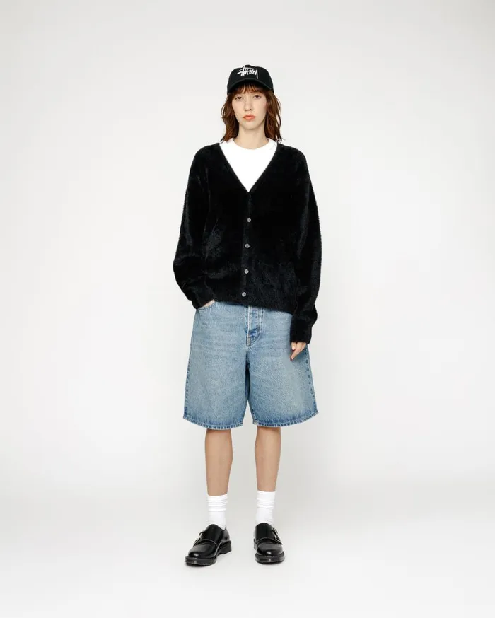 Knits MenWomen Stussy SHAGGY CARDIGAN Black