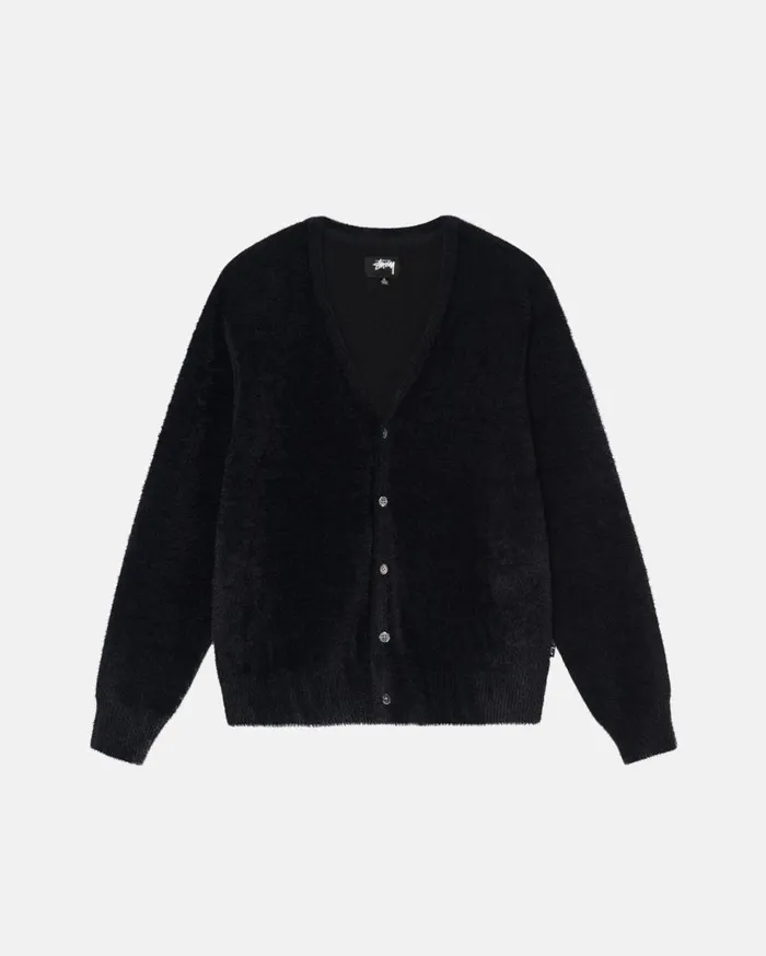 Knits MenWomen Stussy SHAGGY CARDIGAN Black
