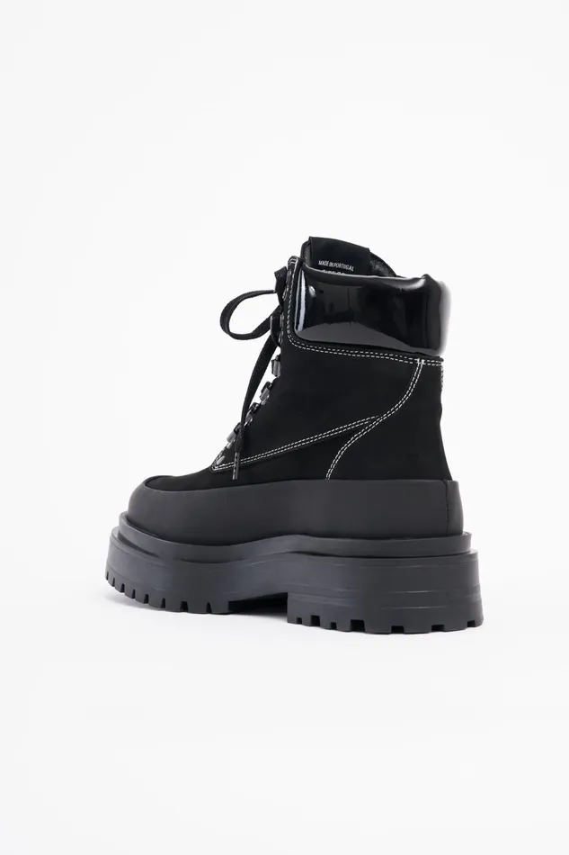 Lace Up Boots Women Stutterheim Road Walker Nubuck Black